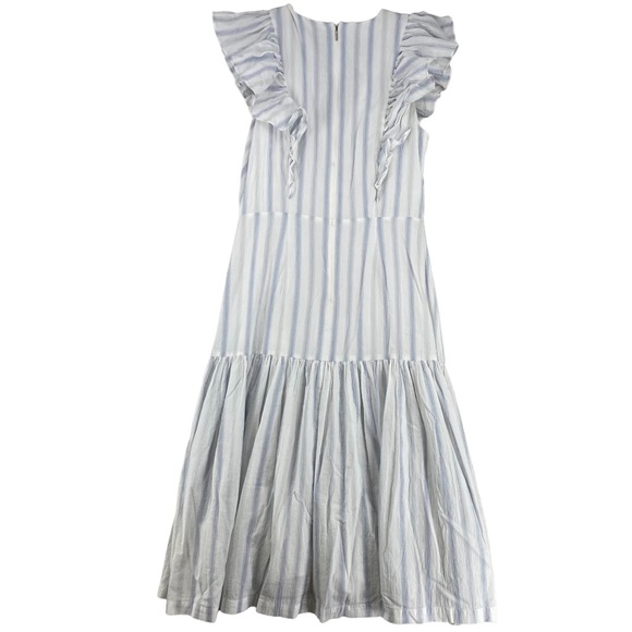 8 REBECCA TAYLOR MIDI STRIPED SUNDRESS RUFFLE FLOUNCE ADULT LADIES 918281d747 - Picture 3 of 15